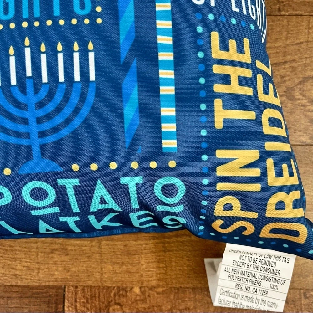 2 brand new Hanukkah pillows “light the menorah” 18”x18” decor 8 nights